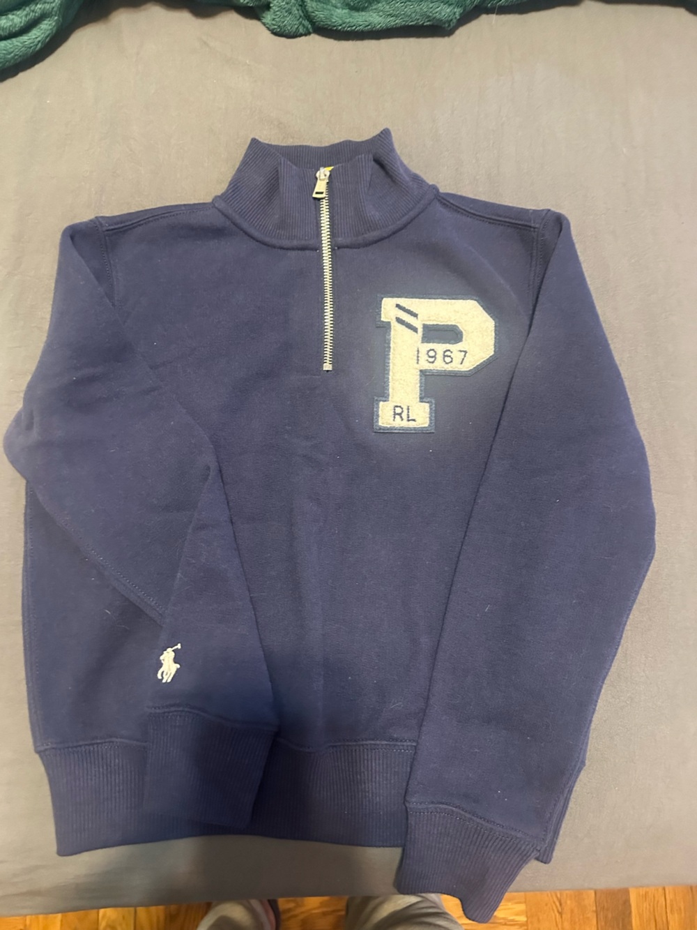 Polo by Ralph Lauren Navy Half-Zip Sweatshirt with 1967 Patch